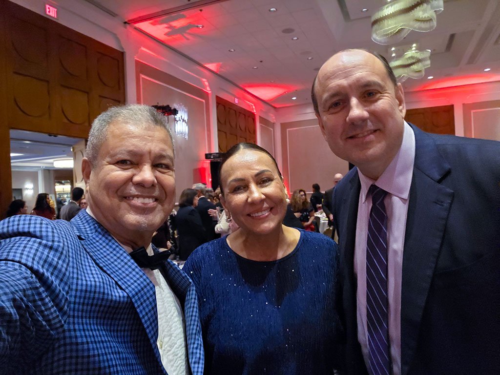J.R. and Katia DeOliveira with Massachusetts Senator James Eldridge during the MAPS 2026 Annual Awards Gala.