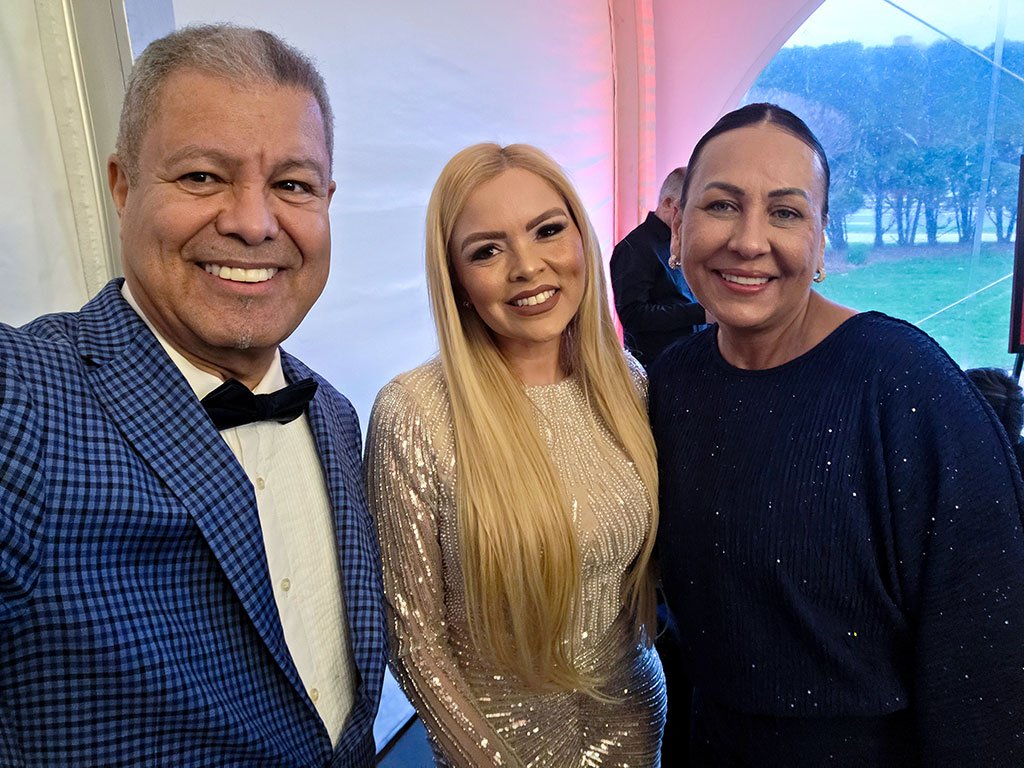 Community leader and entrepreneur Talita Teixeira with J.R. and Katia DeOliveira at the MAPS Gala.